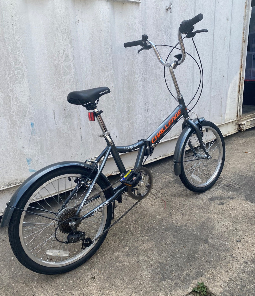 Challenge Holborn Folding Bicycle Black 20in Wheels Camping Commuting Bike New