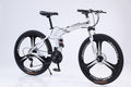 24 Inch White Foldable Bike, 24 Speed, 3 Knives Rim, Front suspension 314-316