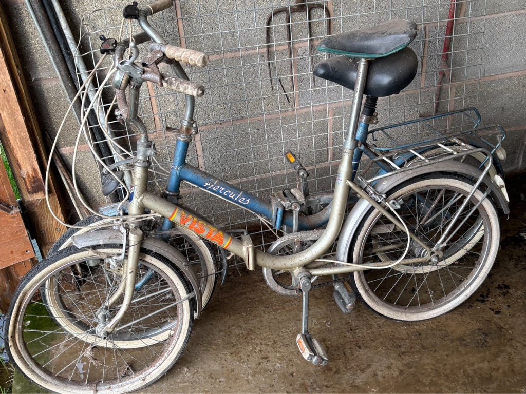 2 Vintage Folding Bikes Vista and Hercules
