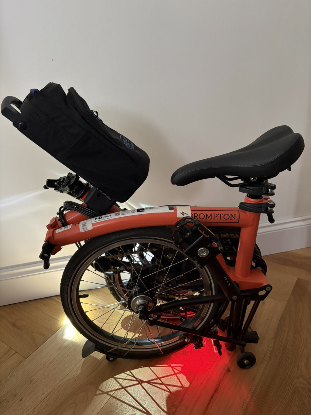 Brompton Electric C Line 6 Speed Folding Bike 2023 - Coral Orange - RRP £3060