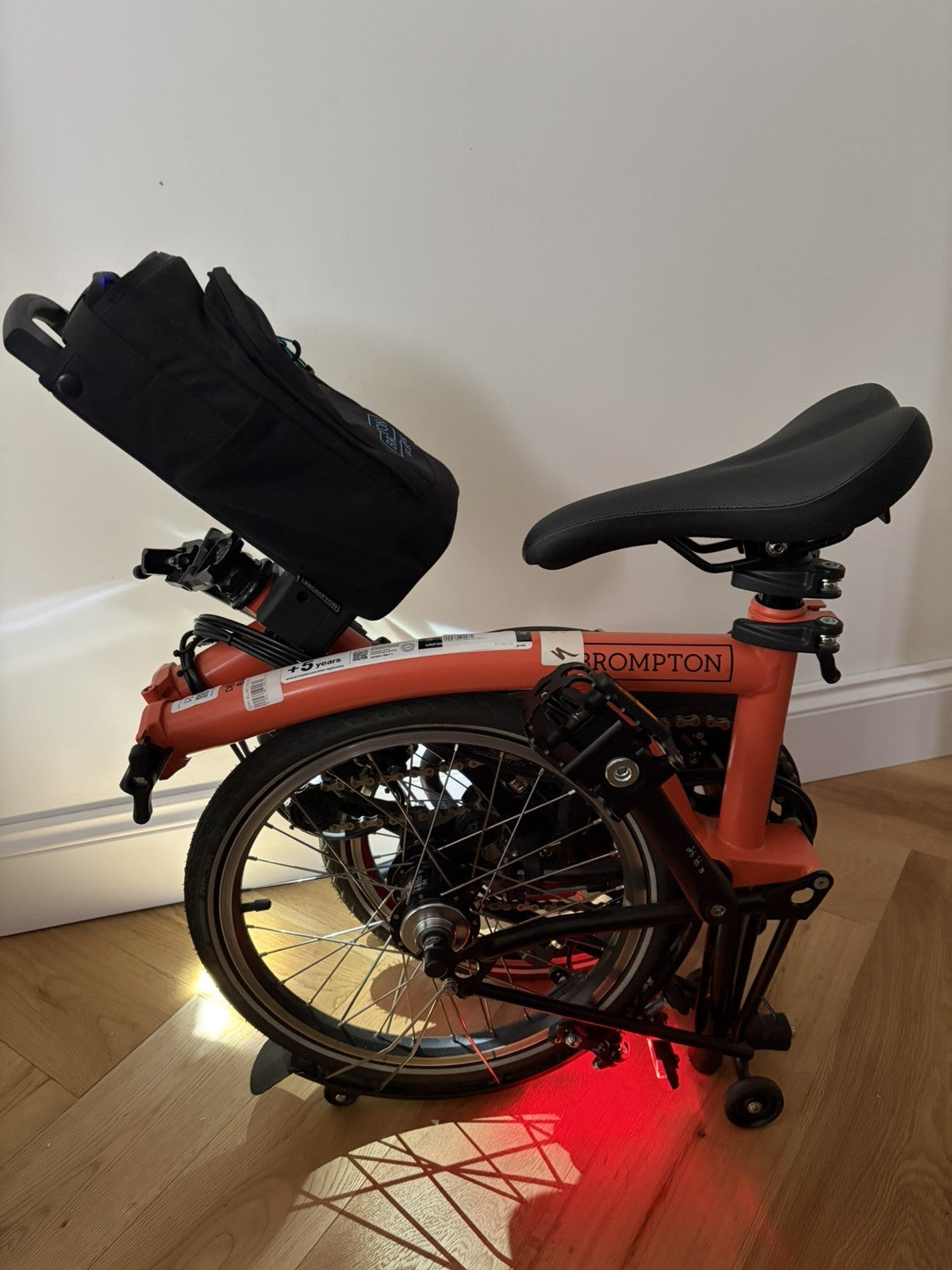 Brompton Electric C Line 6 Speed Folding Bike 2023 - Coral Orange - RRP £3060
