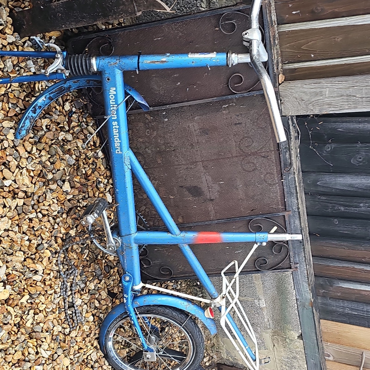 Moulton Standard Folding Bike 20in Blue/Red Rear Rack Mudguards Flat Bar