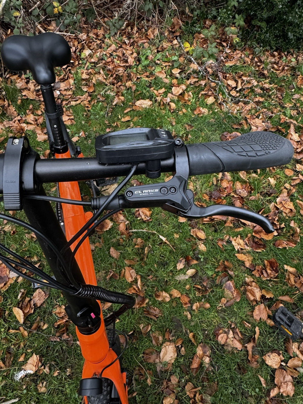 MiRider One Folding Electric Bikes Orange And White Pair.