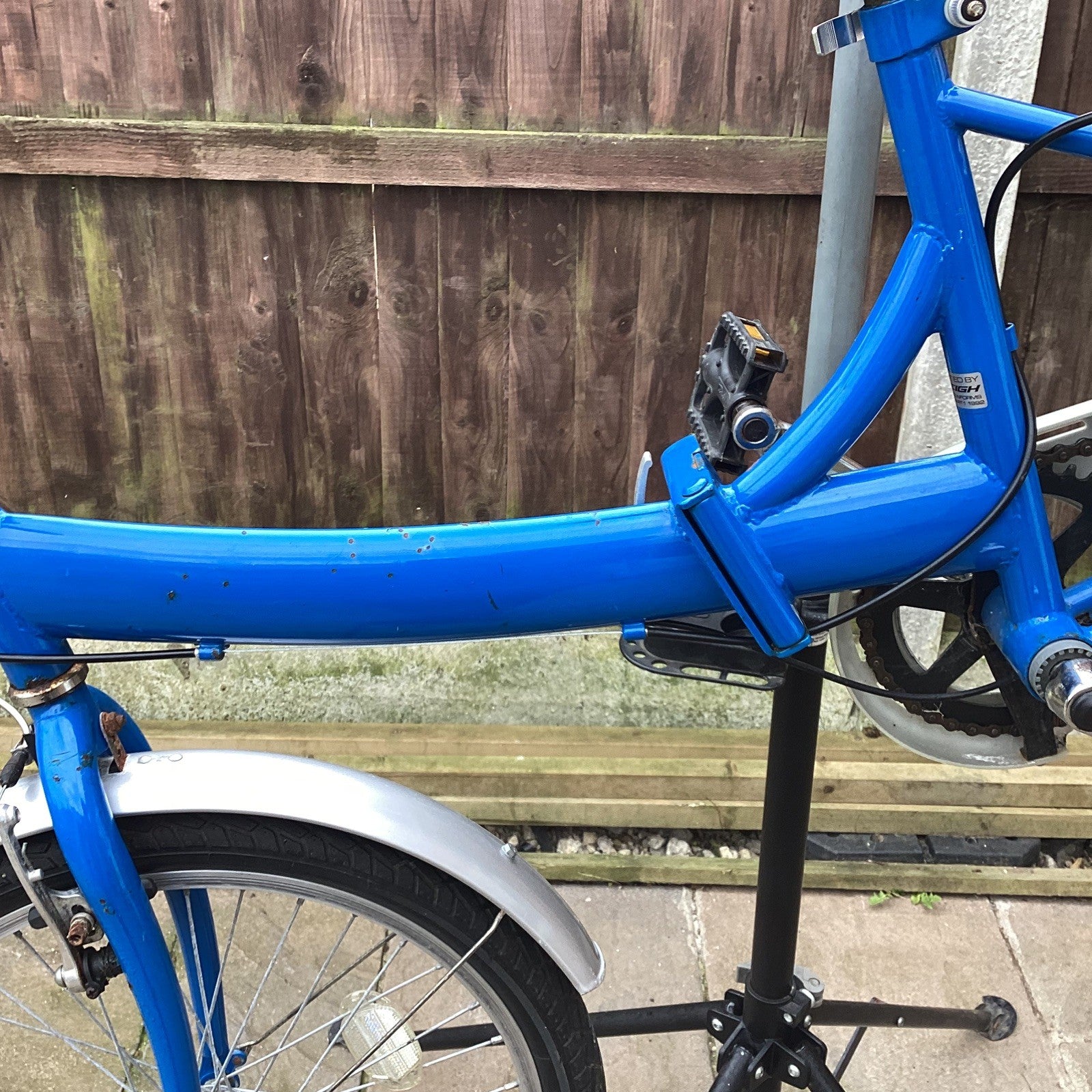 Raleigh Stowaway Steel 6 Speed Folding Bike In Blue - Serviced - 20" Wheels