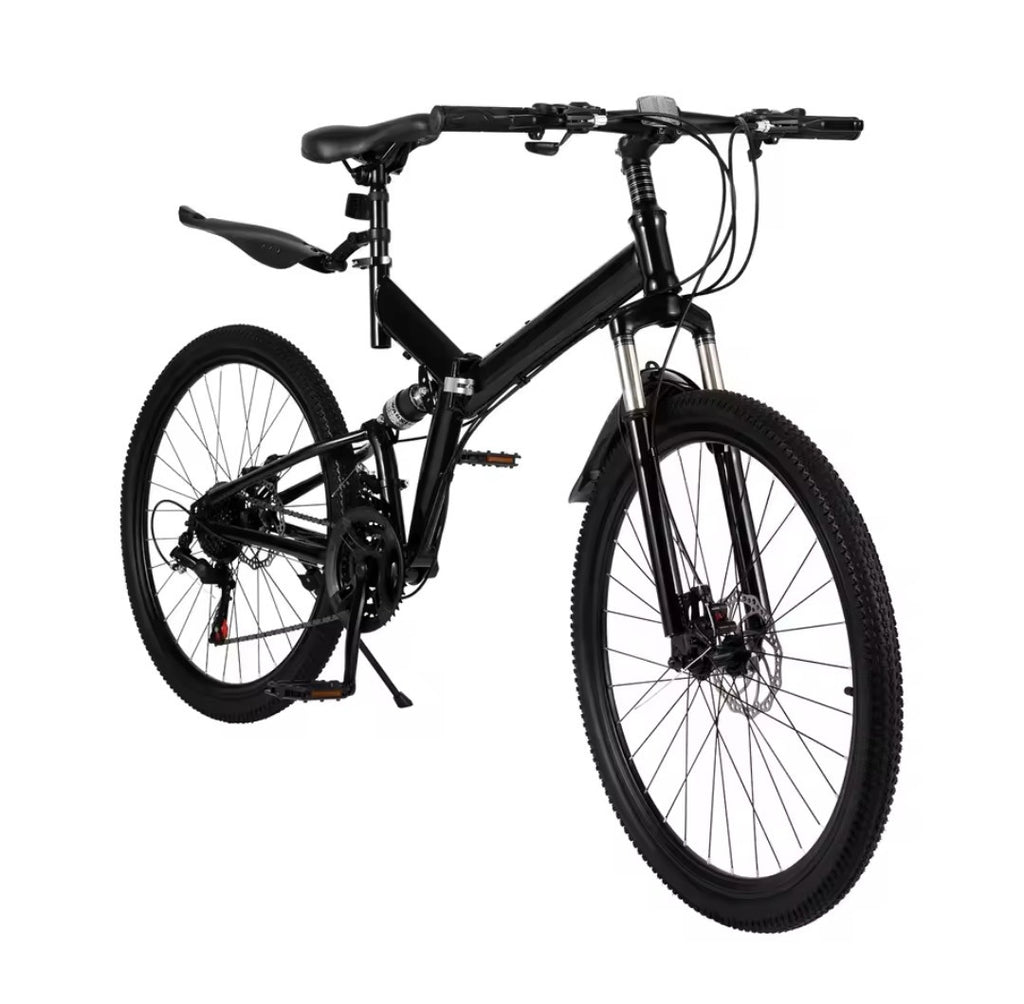 26" Folding Mountain Bike 3-Speed Foldable Bicycle Commuter City Bike Adult UK