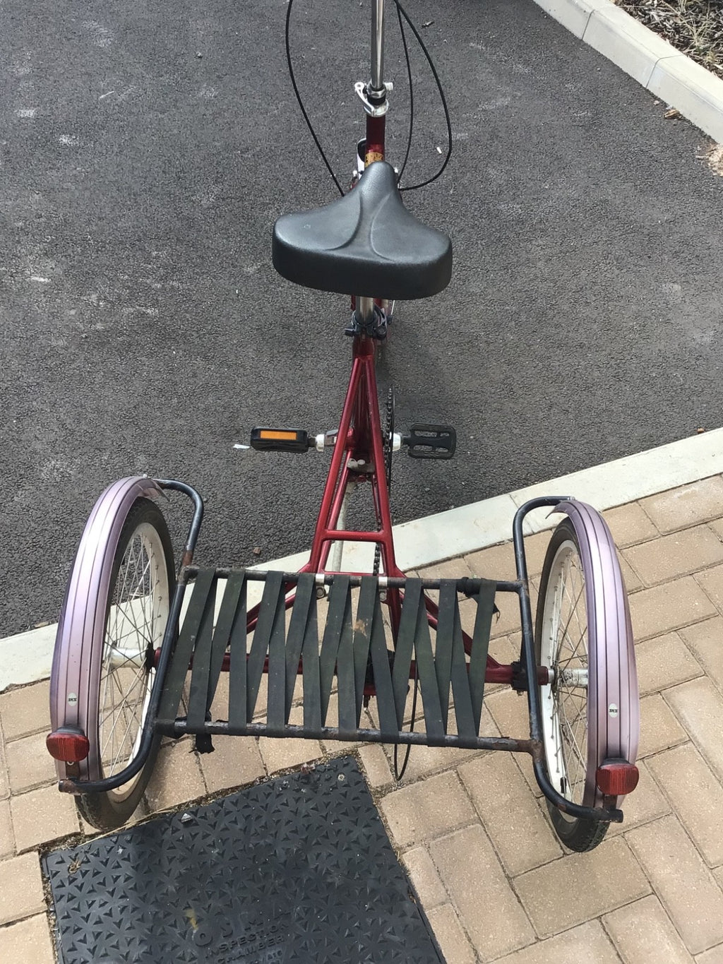 PASHLEY - Tri-1 Folding Adult Trike Burgundy Red 7 speed