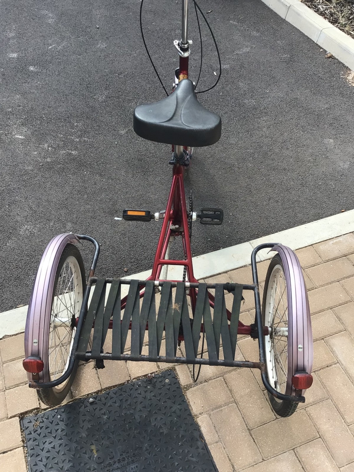 PASHLEY - Tri-1 Folding Adult Trike Burgundy Red 7 speed