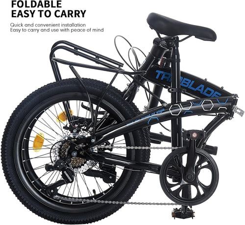 20” Folding Bike 7-Speed Shimano Drive Lightweight Aluminum Frame Commuter