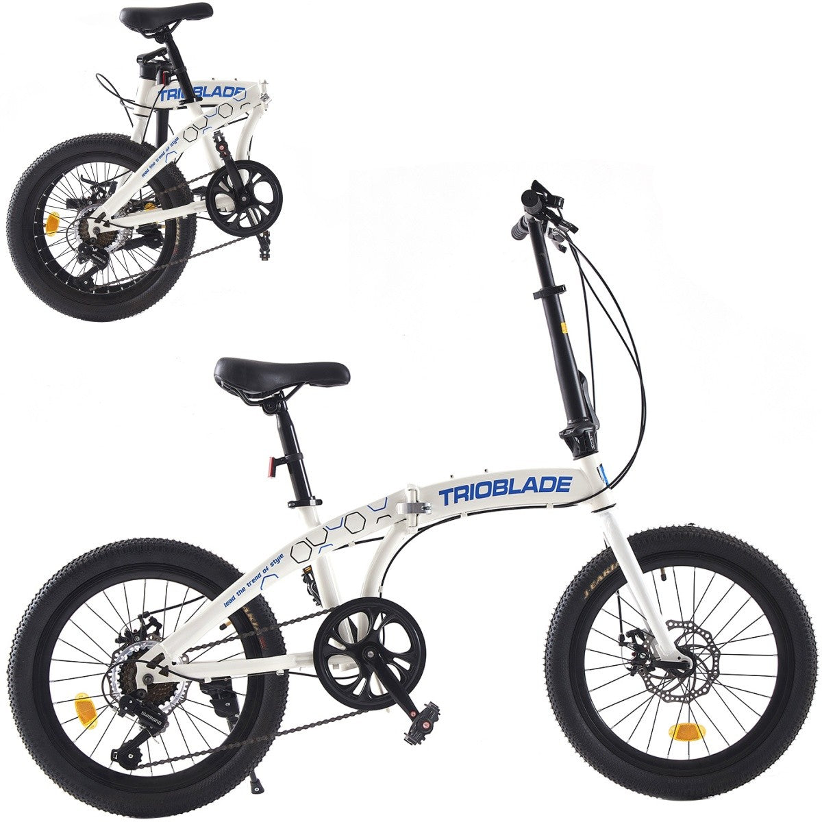 Folding Bicycle 20 Inch Bikes for Adults 7-Speed Variable Foldable City Bicycle