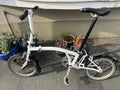 Brompton S1L Folding Bike In White With Black Upgrades