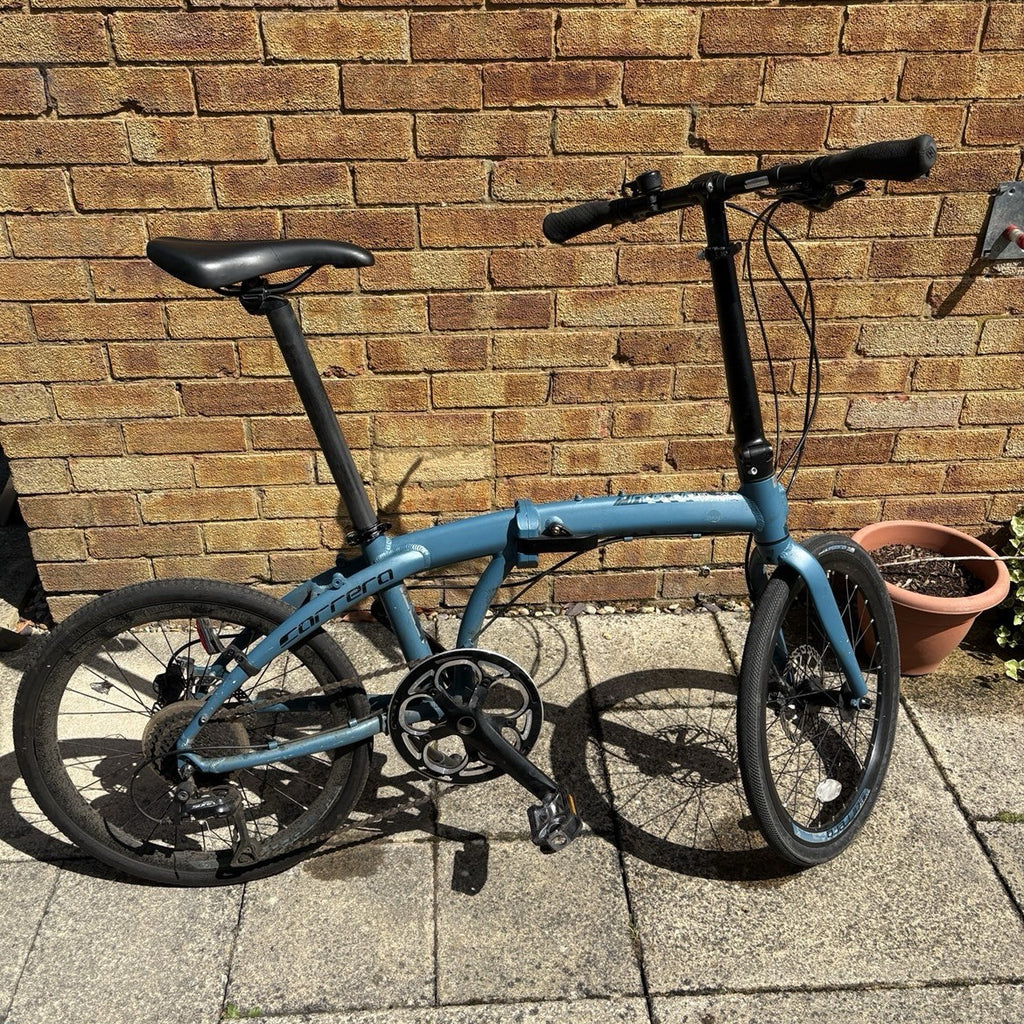 Carrera Intercity 20in Folding Bike Blue/Black, Mechanical Disc, Derailleur