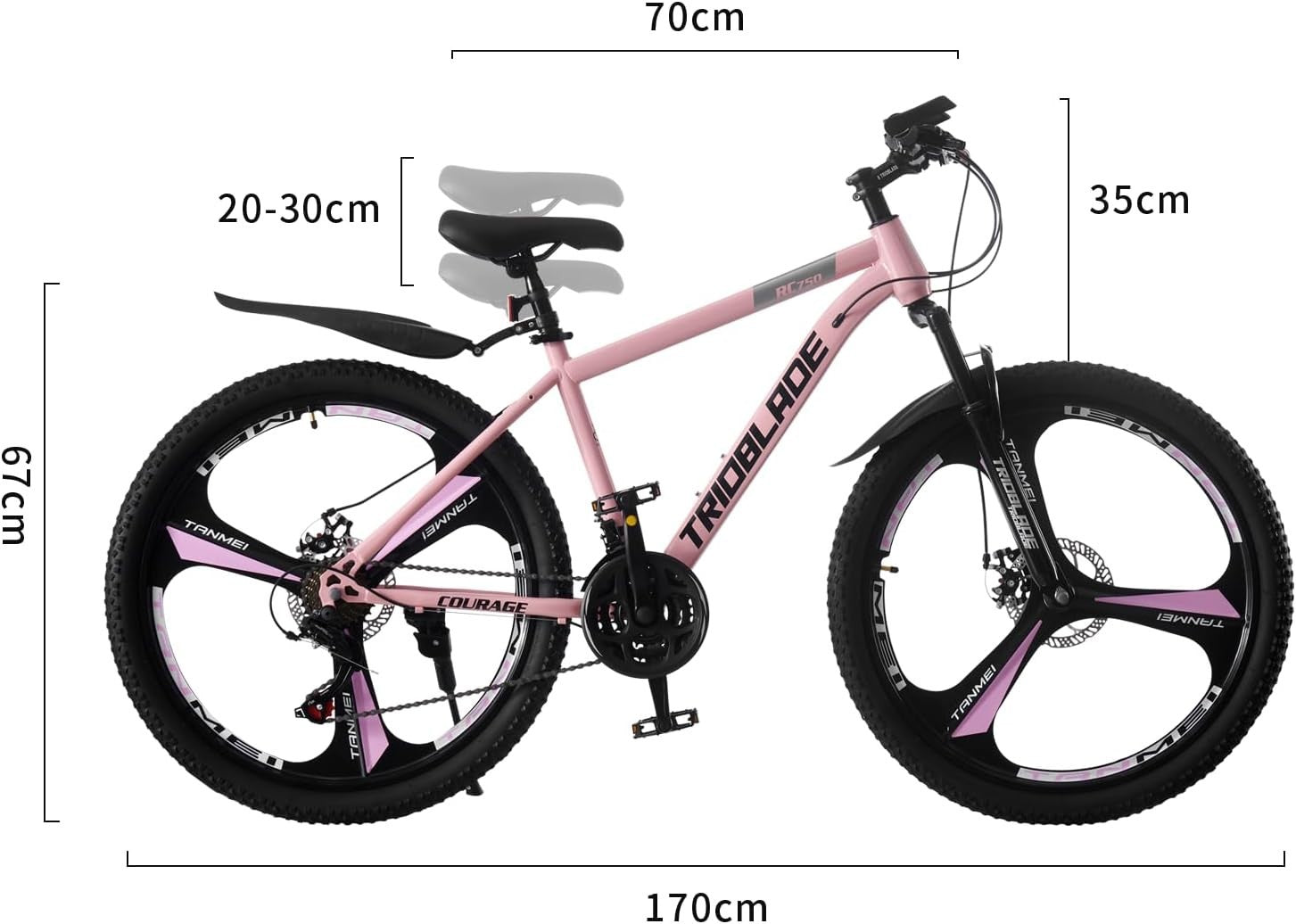 26" Foldable Mountain Bike 21-Speed Disc Brake MTB Dual Suspension Adult