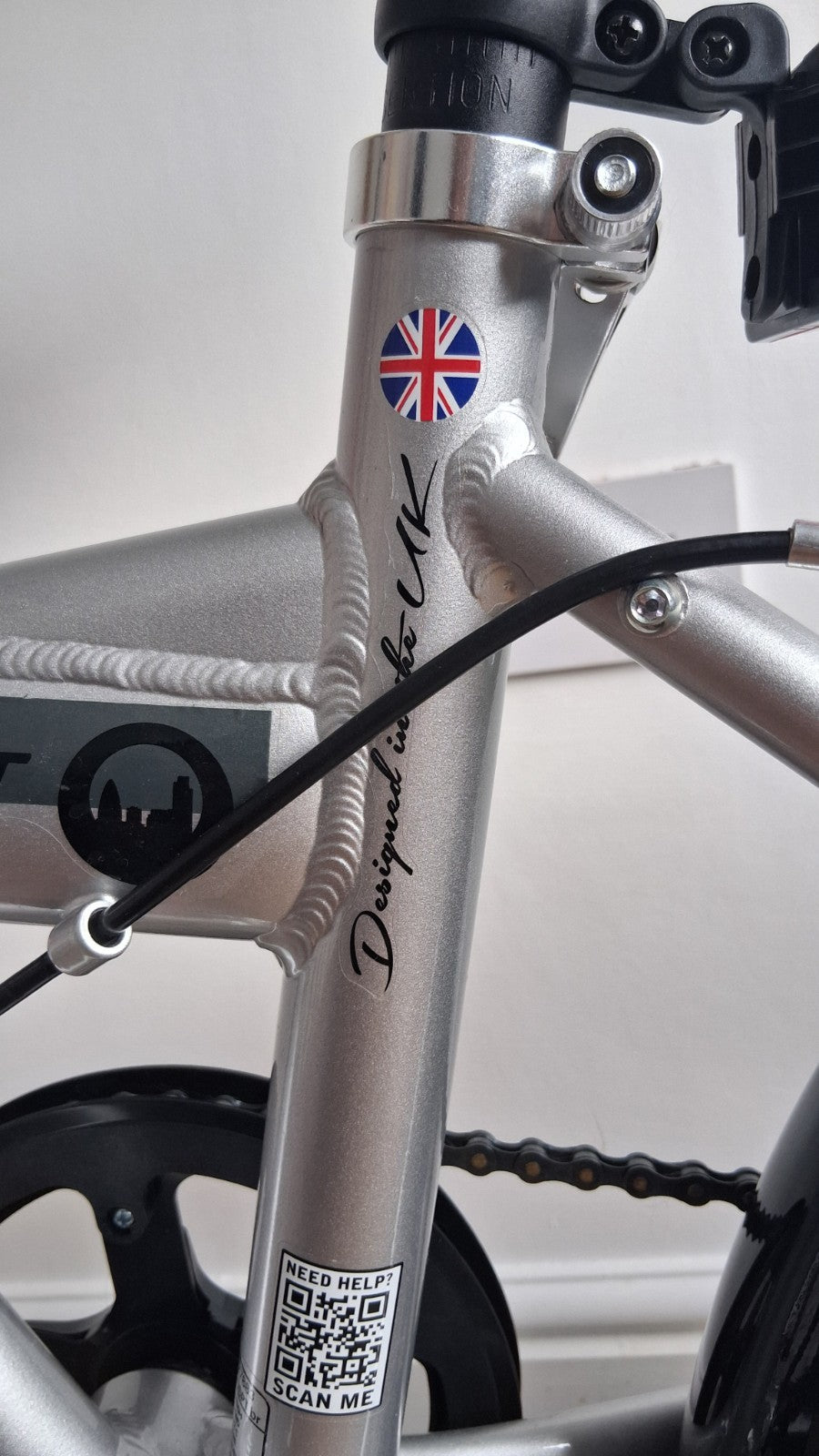 Cross Citysprint Folding Bike 20in Silver/Black, Mudguards, Twist Grip