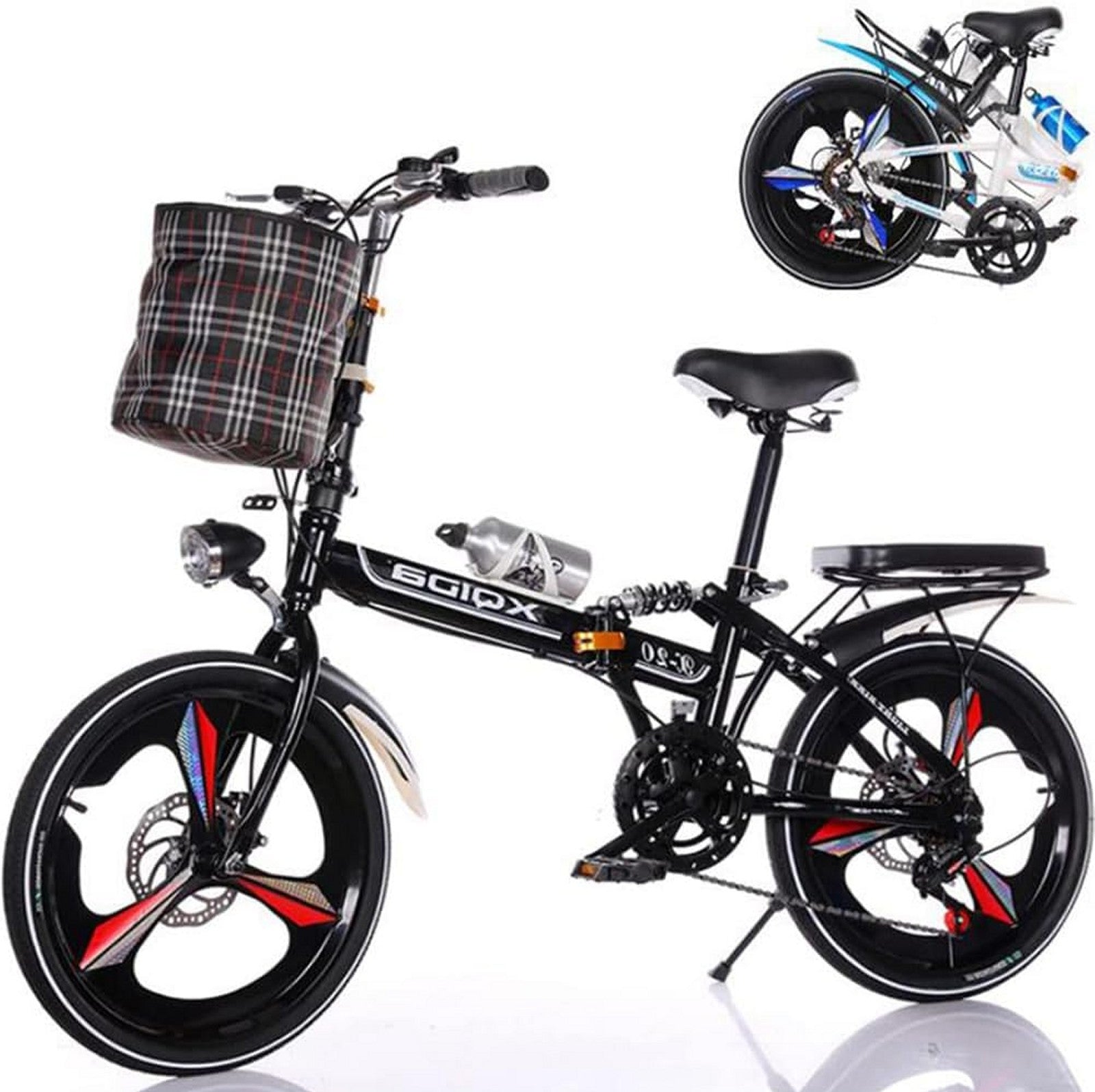 ZLYJ 20"ADULT FOLDABLE UNISEX 7SPEED FOLDING SUSPENSION💥LEISURE BIKE CITY LIGHT