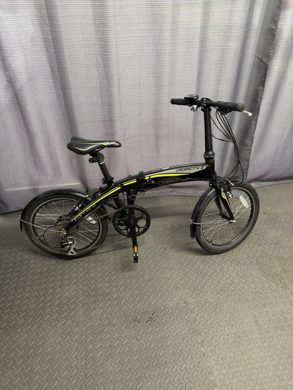 Carrera Crossfire 20in Folding Bike Black/Yellow 7-Speed BRAND NEW BATTERY