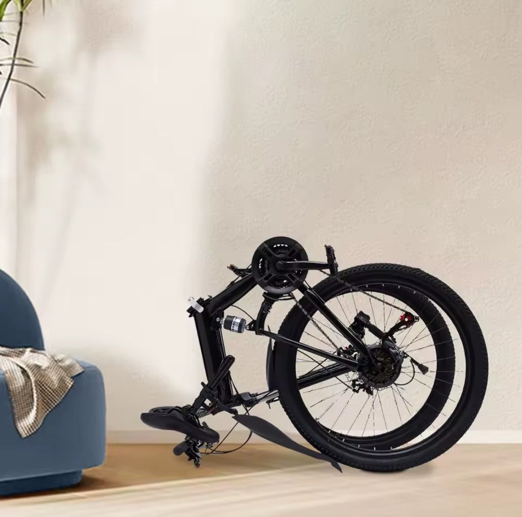 26" Folding Mountain Bike 3-Speed Foldable Bicycle Commuter City Bike Adult UK