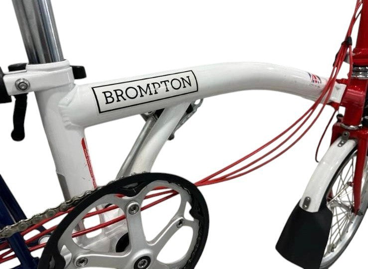 Brompton BWC Edition S6L (6 Speed)  folding bicycle - White-Red-Blue