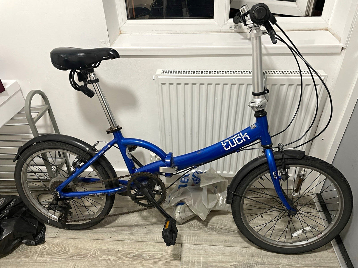 Apollo Luch 20in Folding Bike, Blue, Mudguards, Steel Frame, V-Brakes