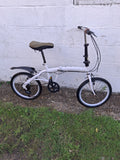 White 20" Folding Bike - 6 Speed Compact City Commuter Bicycle - Good Condition