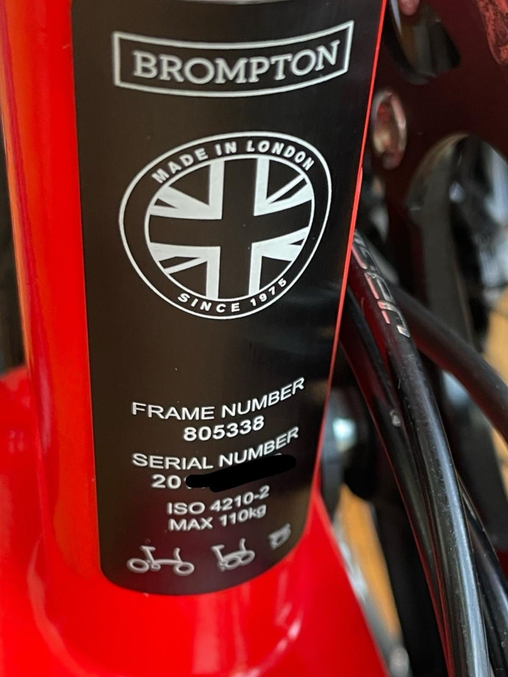 Brompton M6L Black Edition Rocket Red 6 Speed Dynamo Lights