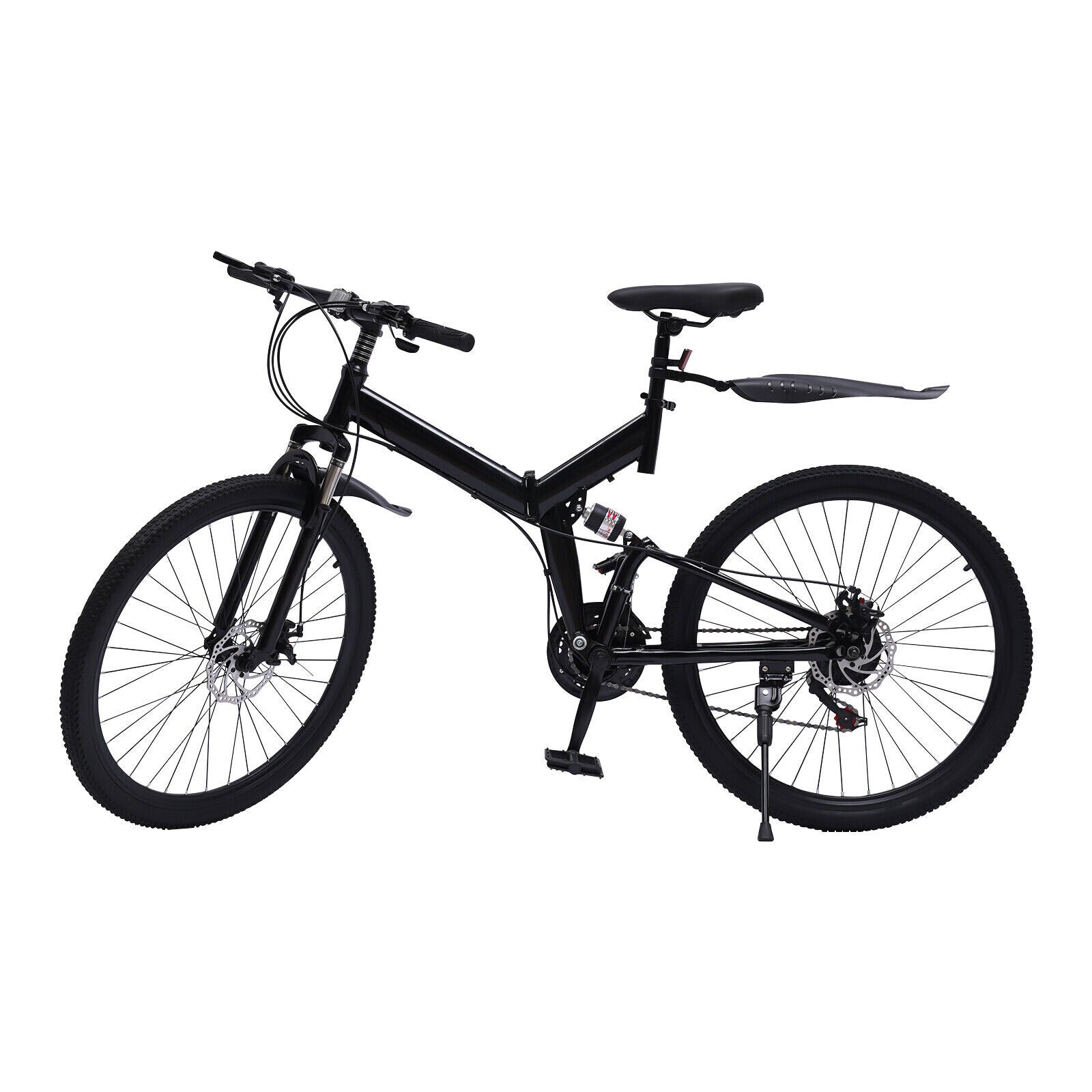 26" 21-Speed Folding Mountain Bike Foldable Bicycle Disc Brake Mountain Bike NEW
