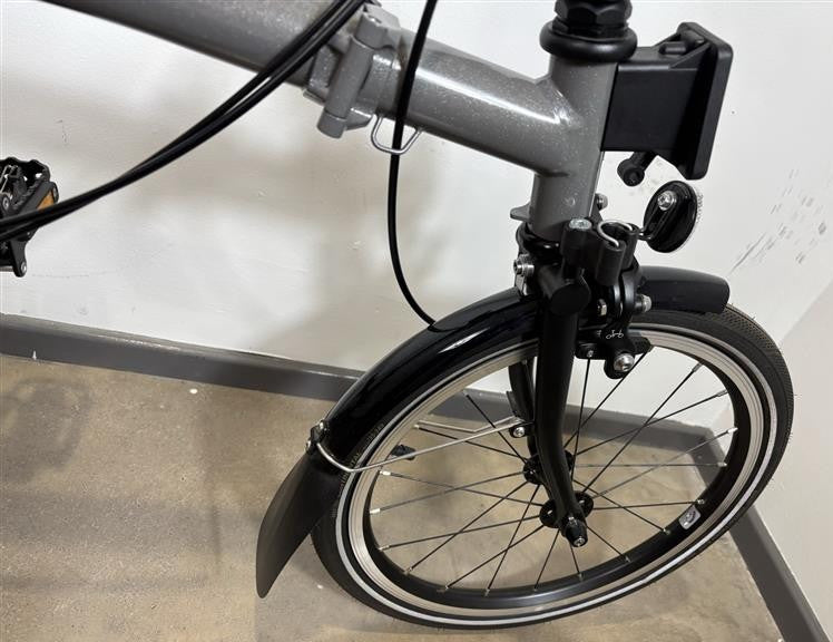 Brompton P Line 4 Speed 2022 Mid Handlebar Folding Bike - Storm Grey