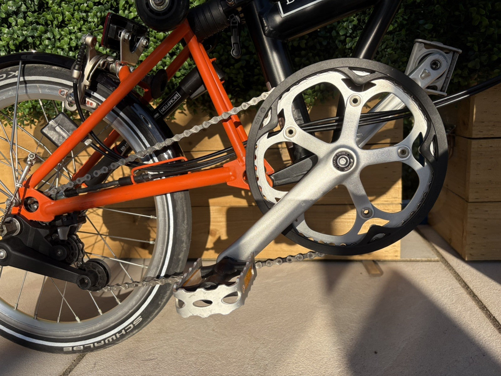 Brompton S6L 2014 6-Speed Folding Bike - Orange & Black - Very Good Condition