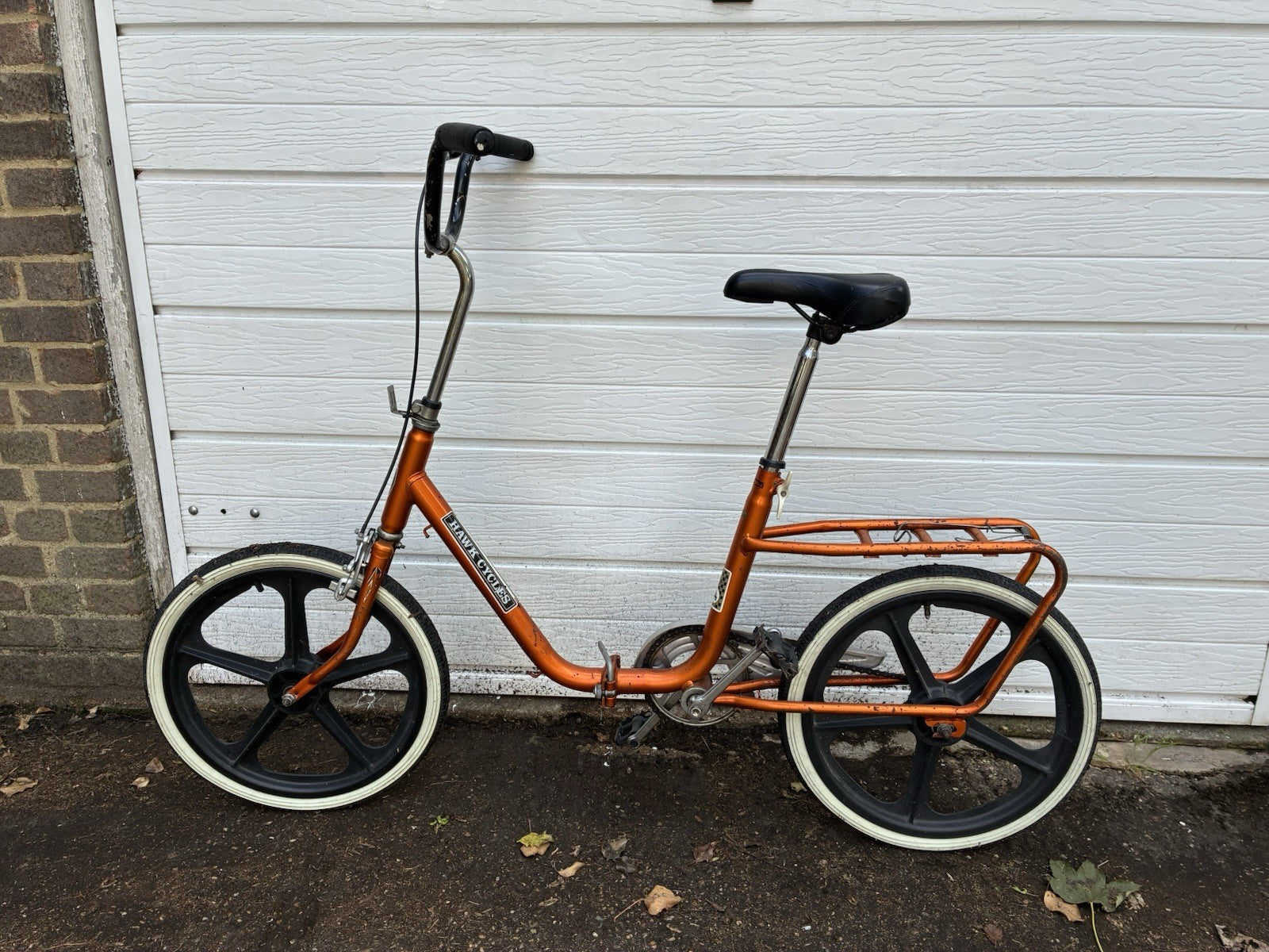 Vintage 1970s Hawk Cycles Step Through Bicycle - Orange - Skyway II Rims