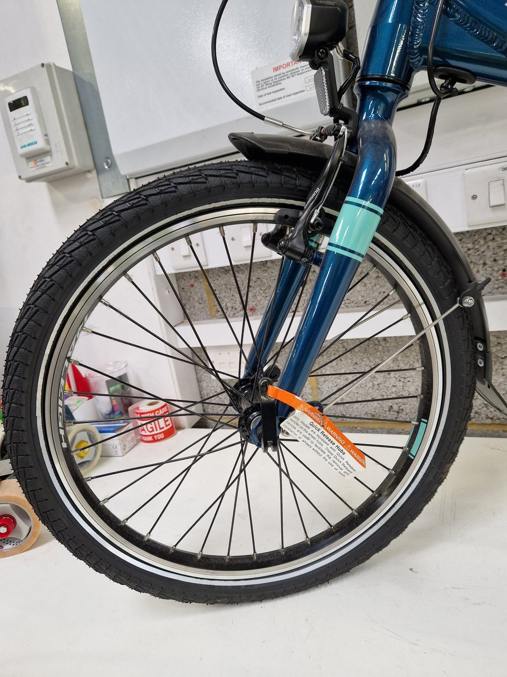 Raleigh 2019 Evo Alloy Folding Compact Bike 20" Wheel - Blue Green (Used/Marks)