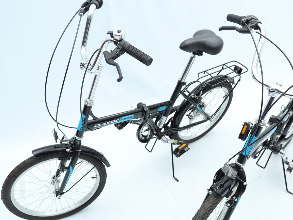 2 x Adults Black Classic Saker Folding Bike Venture Series 'Caravan / Motorhome'