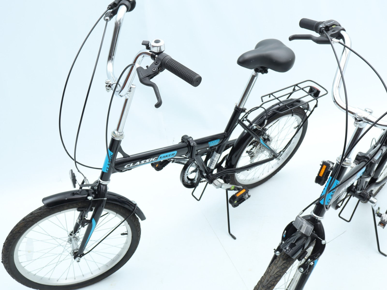 2 x Adults Black Classic Saker Folding Bike Venture Series 'Caravan / Motorhome'