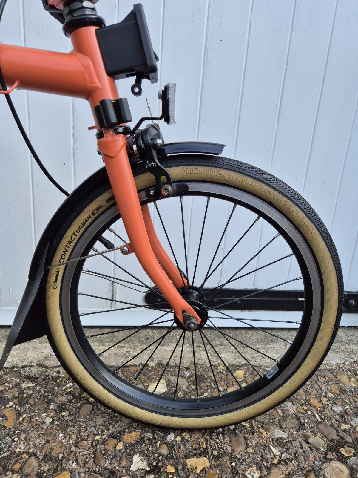 Brompton C Line Explore 6 Speed. FULLY SERVICED. Low Bar. Fire Coral Orange.