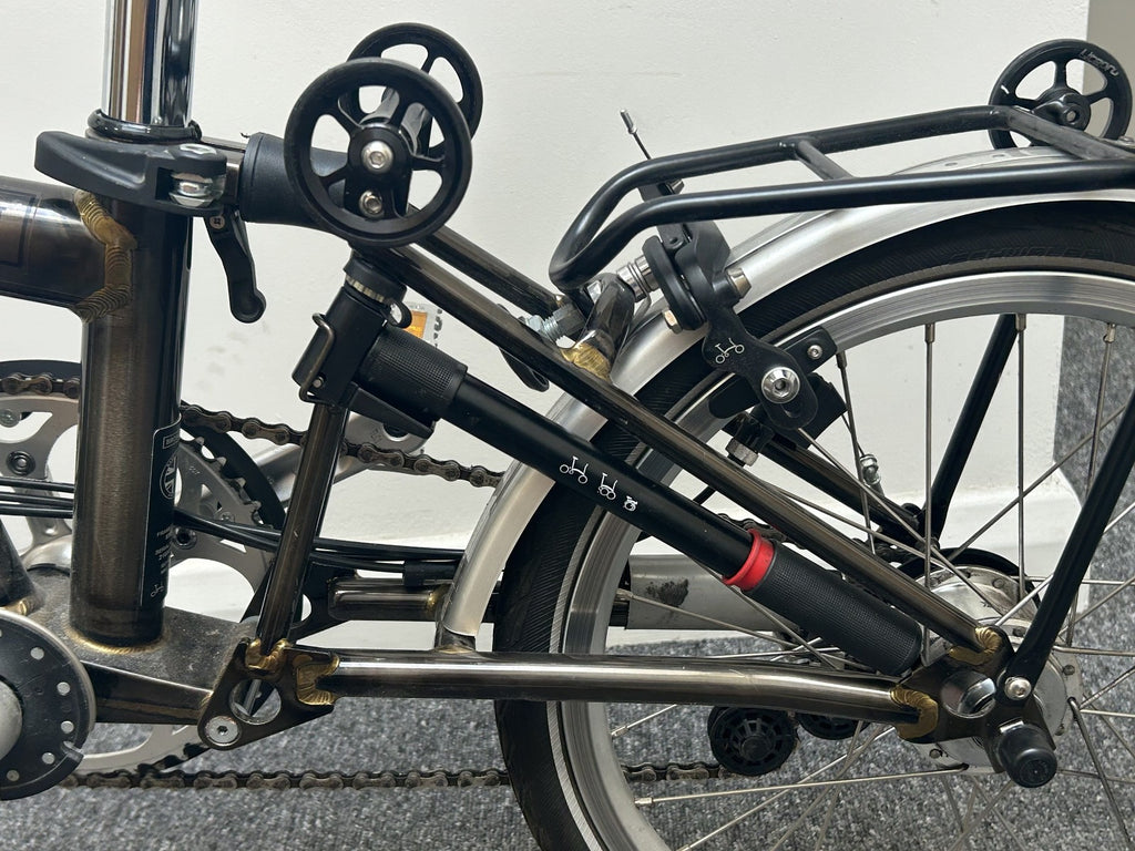 Used Brompton S6L Raw Lacquer 6 Speed Folding Bike with Rear Rack
