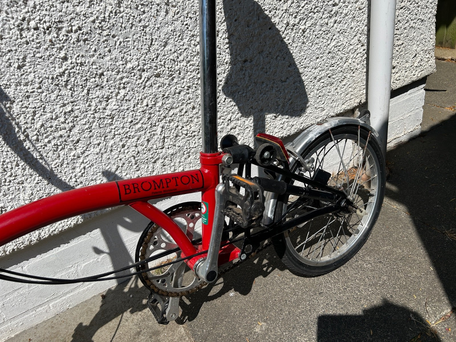 Brompton Folding Bike T5  Frame number 12616  colour red 1993