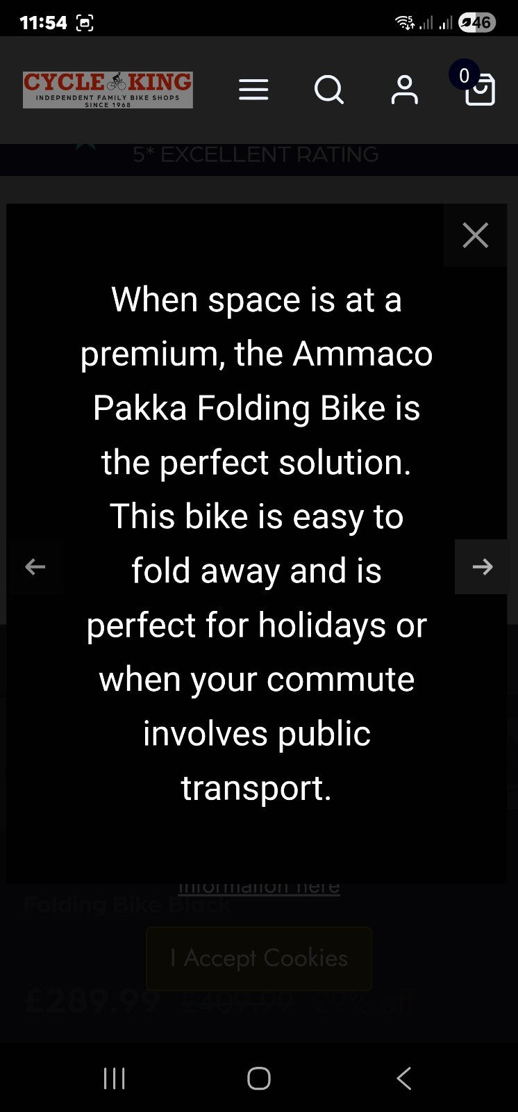 Ammaco Pakka Lite 20 Inch Wheel 6 Speed Alloy Folding Bike Silver