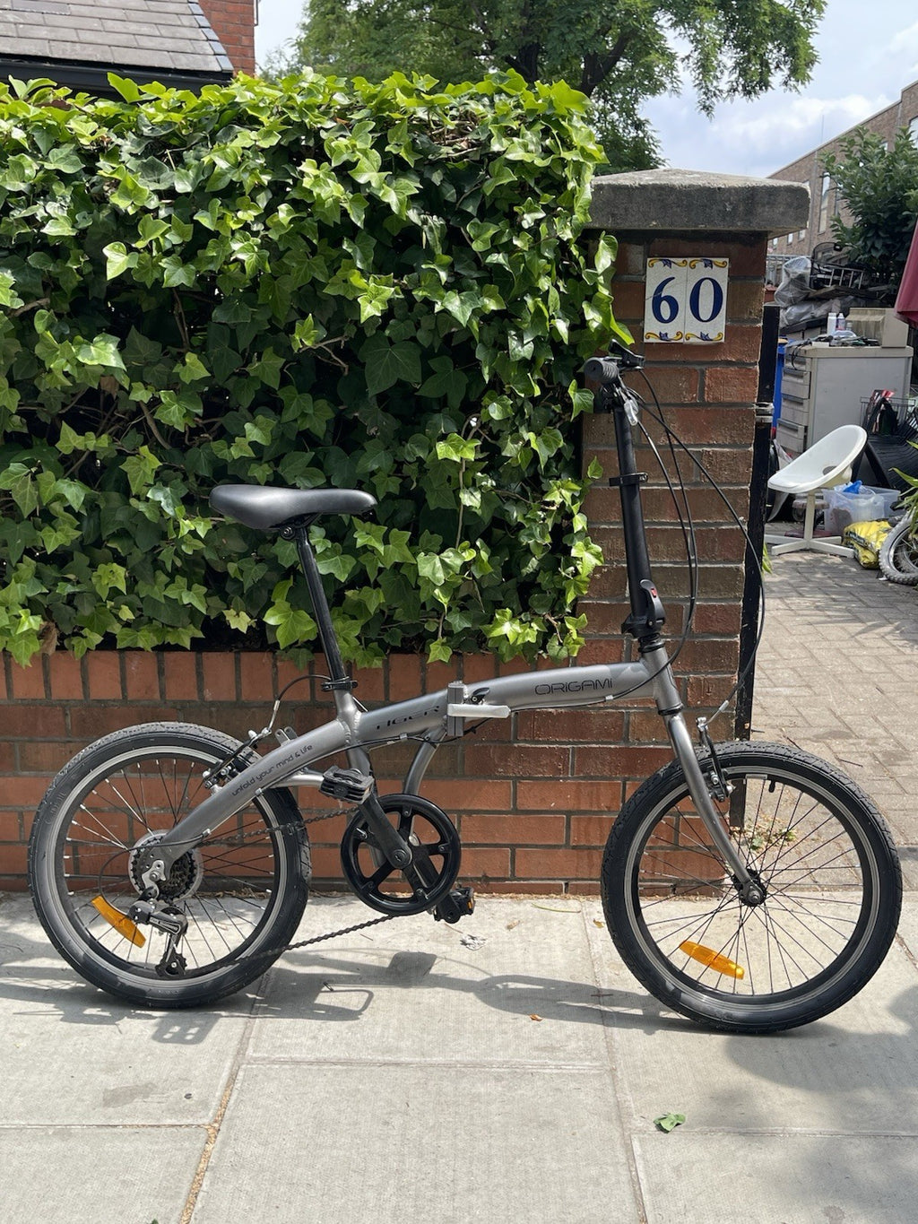 Origami Tiger Folding Bike, Grey, 20”, Compact Commuter Bike Ready To Ride Bike