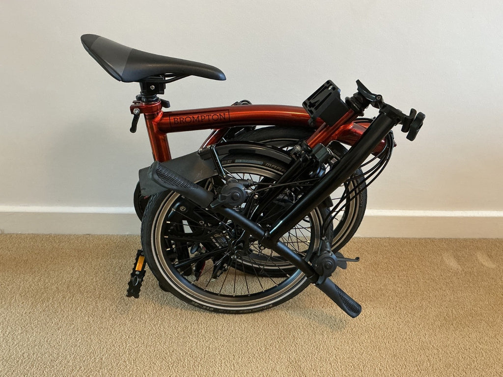 Brompton C Line Flame Red Lacquer low bar 6 speed
