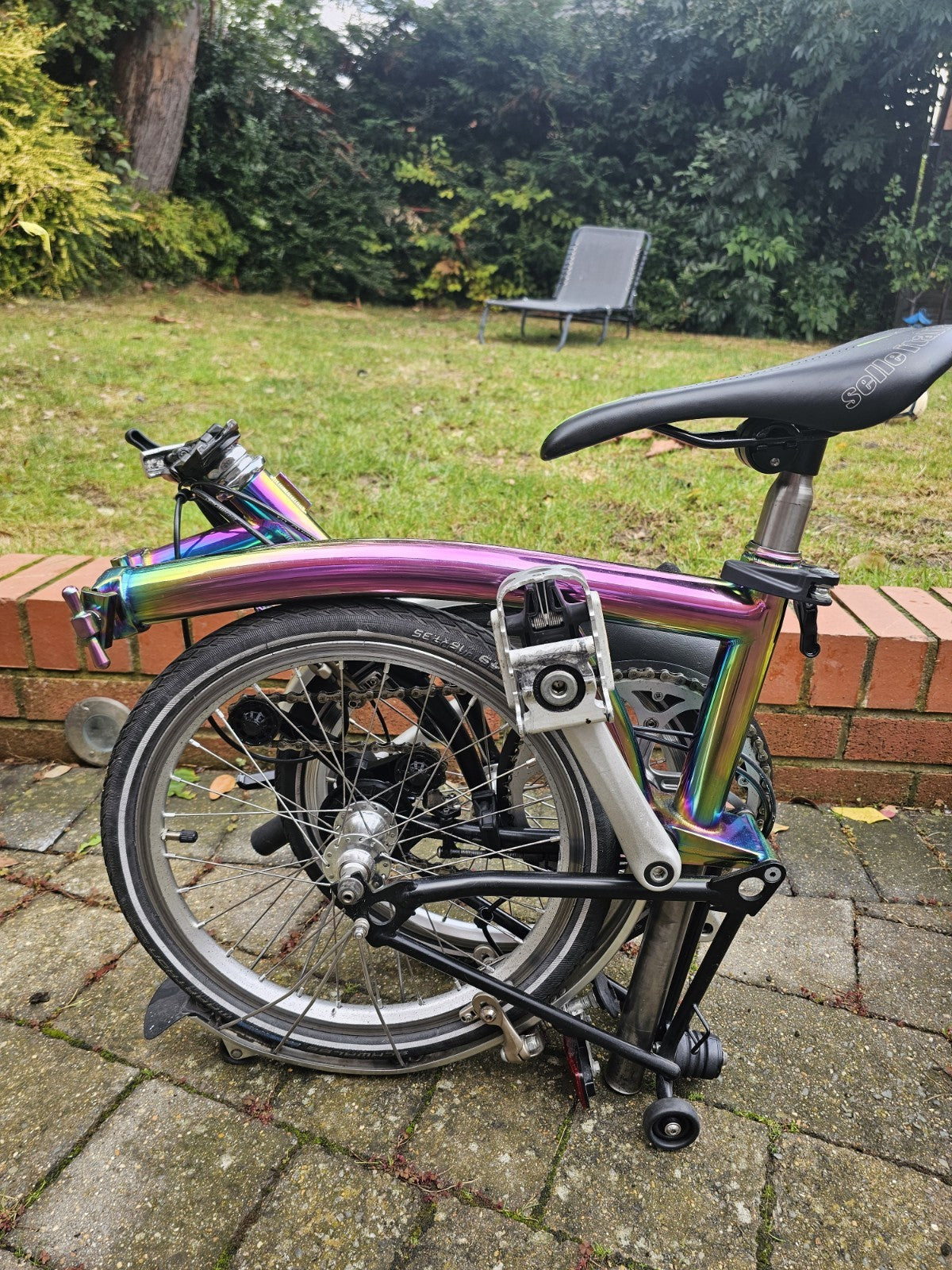 Brompton With Titanium Mainframe In Electroplated Rainbow