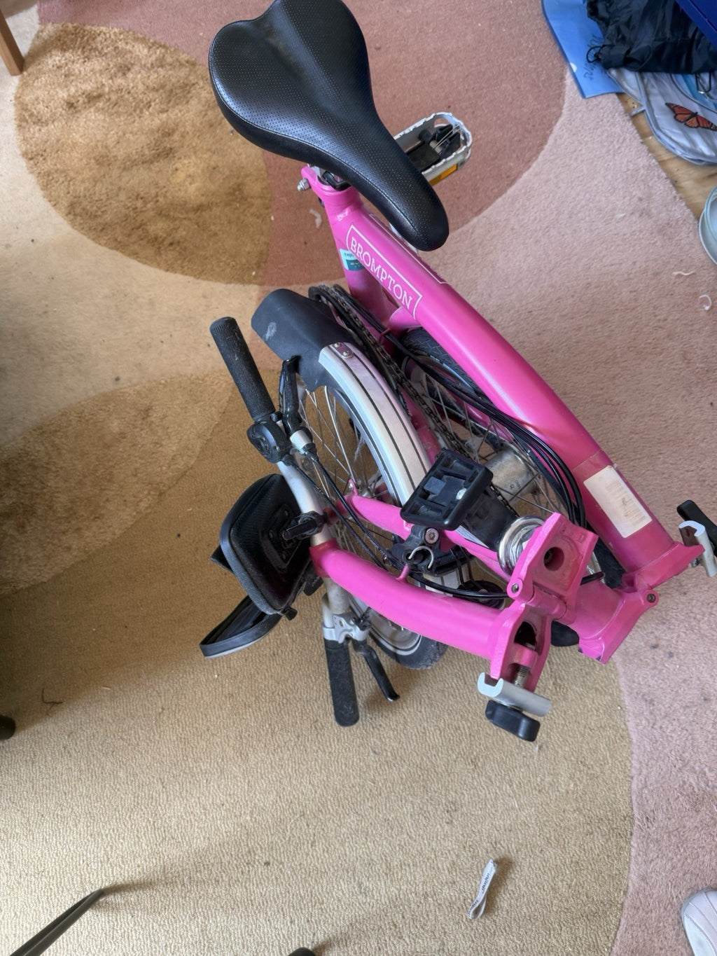 Brompton M3L Folding Bike Hot Pink – Barely Used +Pannier Carrier Block + Extras