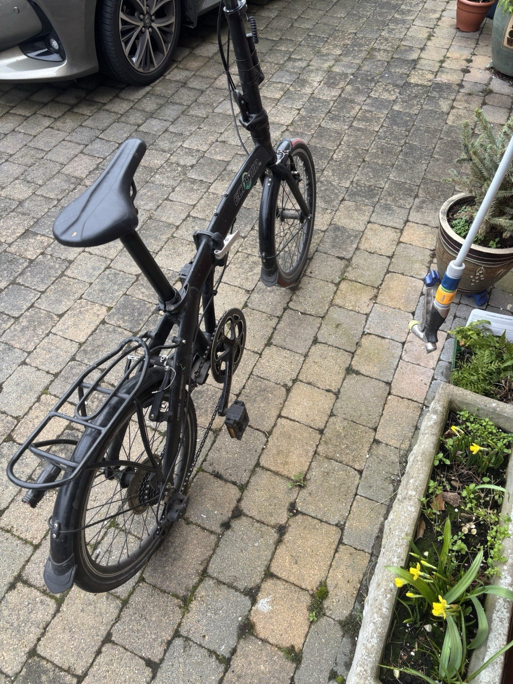Ecosmo 20AF09BL 20" Wheel 12kg Lightweight Alloy Folding City Bicycle - Black