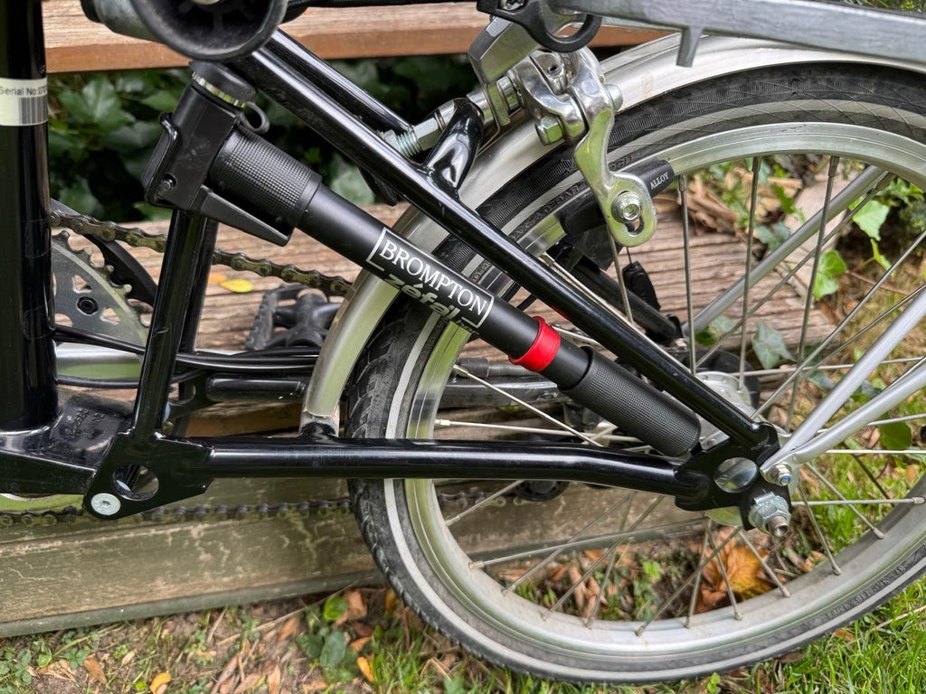 Black 2007 Brompton 6-Speed Folding Bike with Rear Carrier & Travel Bag