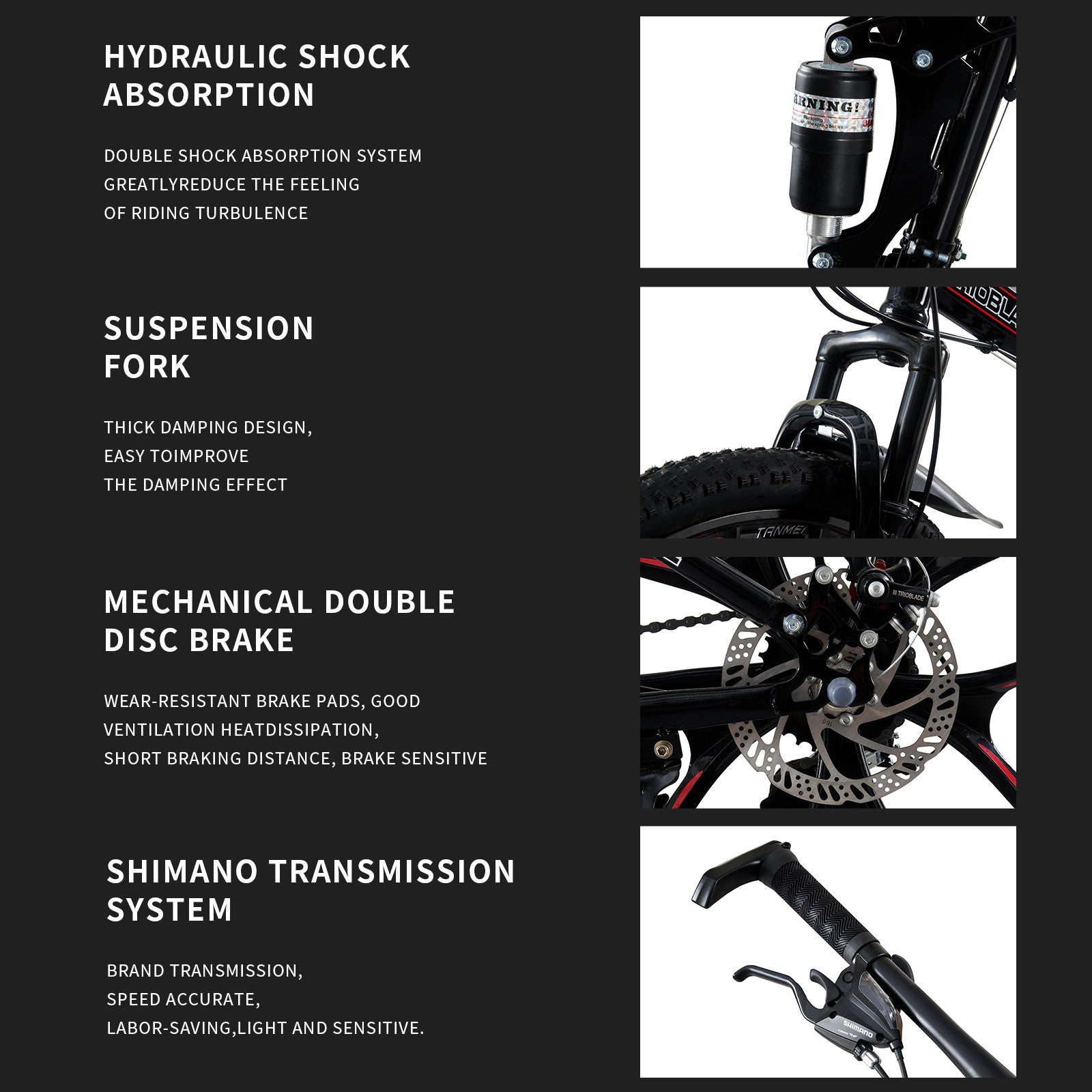 Folding Mountain Bike 27.5Inch Bikes 21 Speed Full Suspension Bicycle Men Women