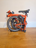 Brompton C Line 6 speed Fire Coral/Orange, recently serviced + Lights and Basket