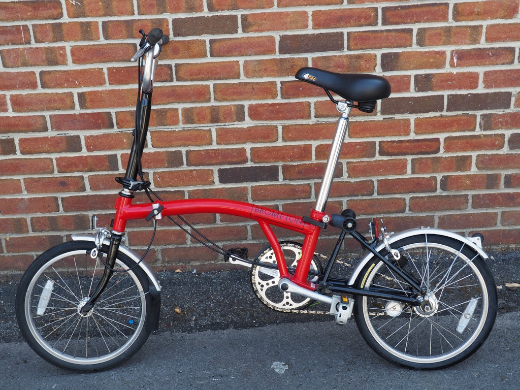 Brompton M3L Folding Bike, Red, 3-Speed — Original Owner Since 2000, Low Mileage