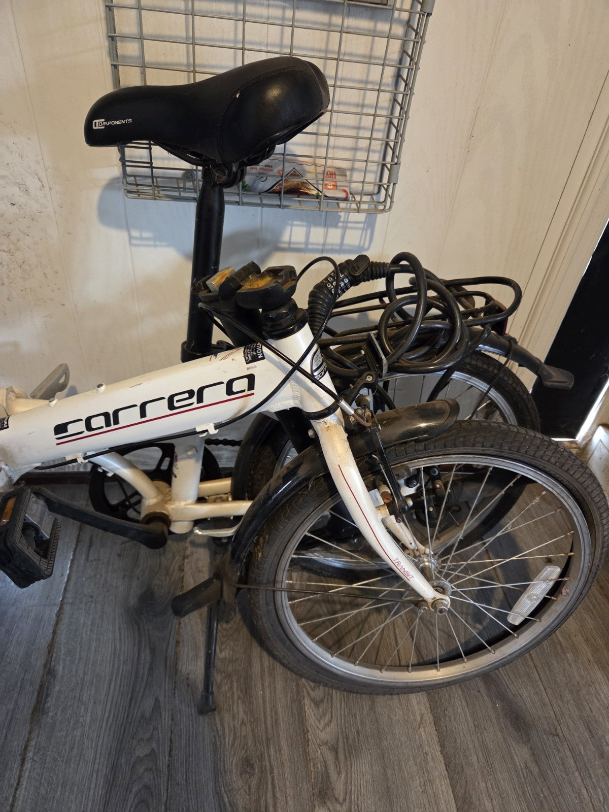 Carrera Transit Folding Bike White Lightweight Aluminium Frame 3 Speed Shimano