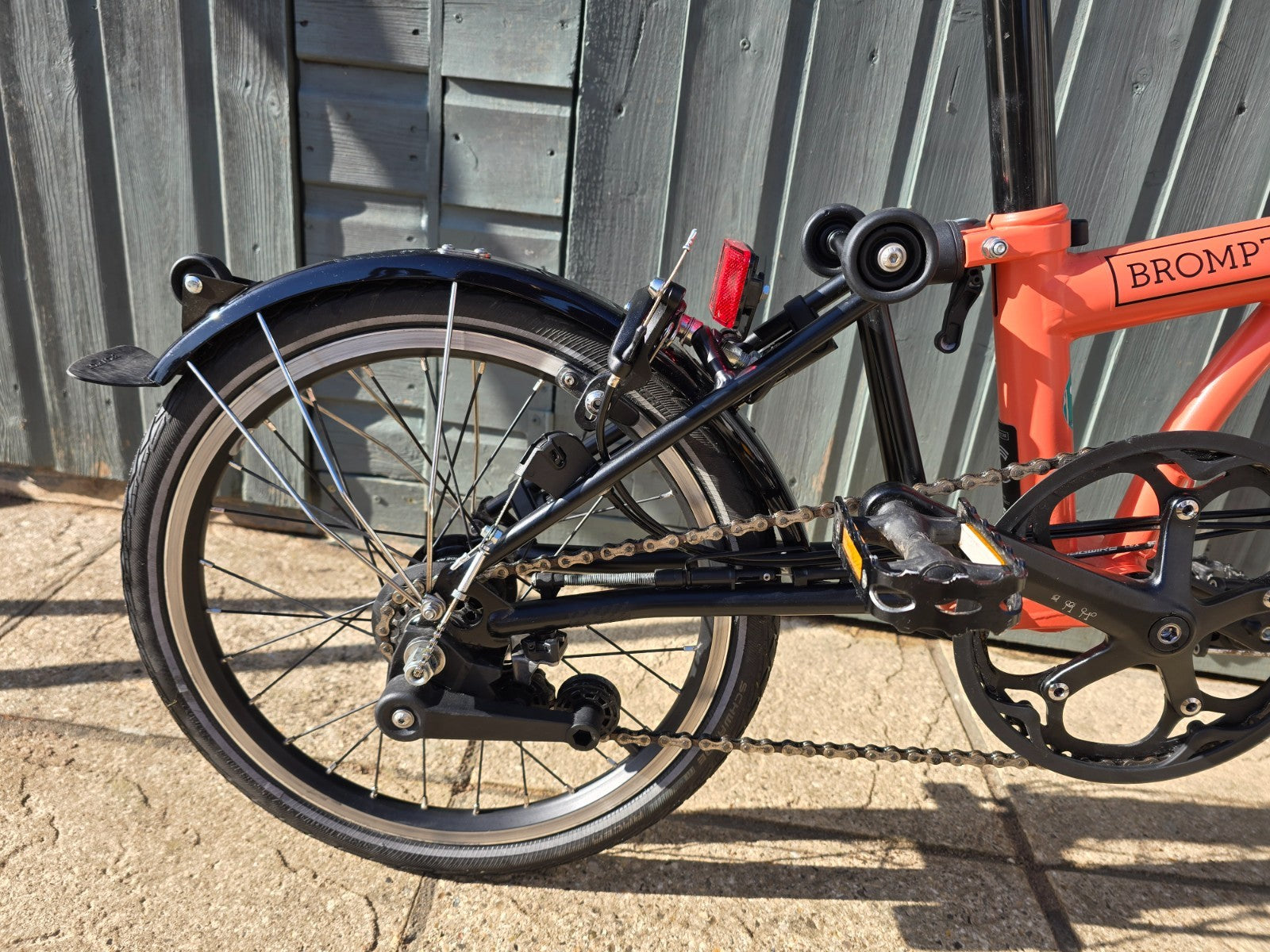 Brompton folding bike, 6 speed, C Line, registered Sept 23, orange