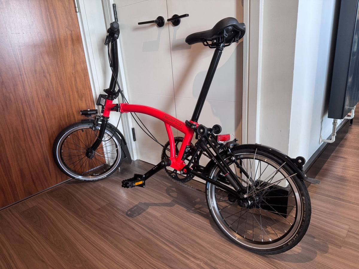 Brompton M6L Black Edition Folding Bike - Gloss Rocket Red