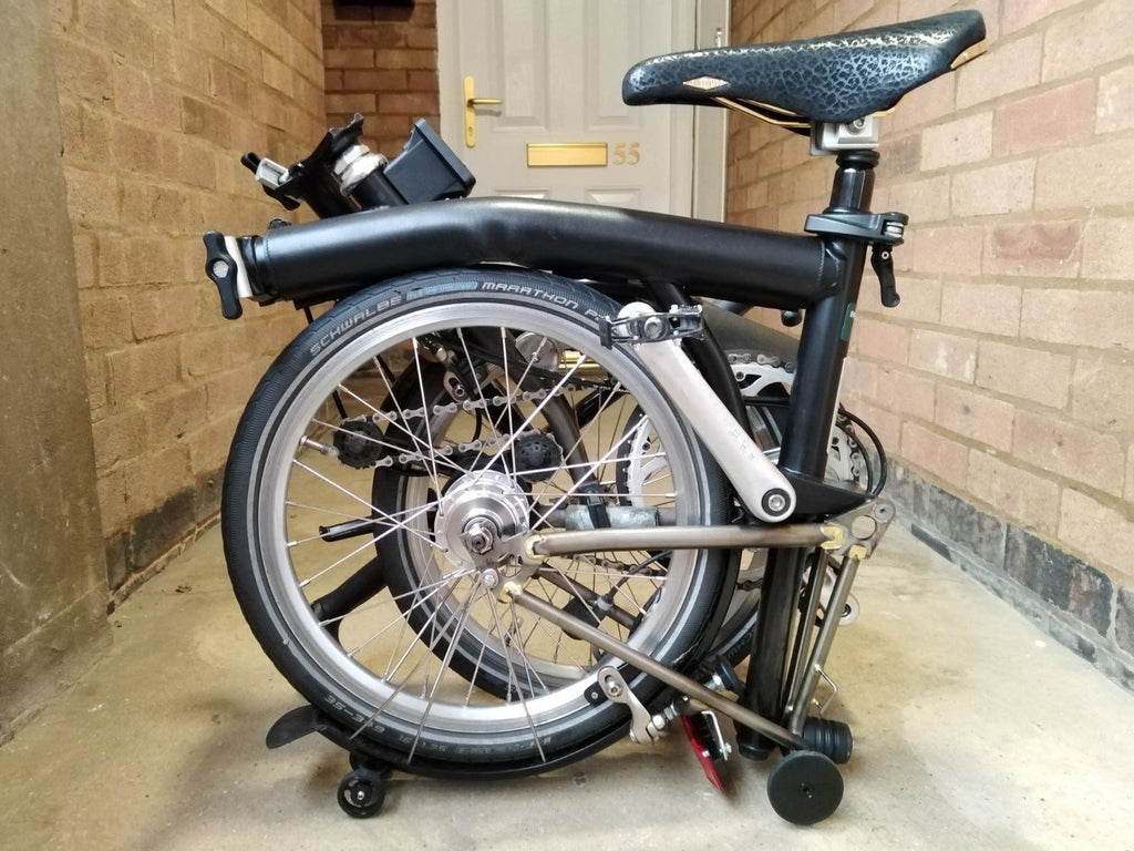 Upgraded Brompton S3L Premium Raw Lacquer & Matte Black Carbon/Titanium Upgrades
