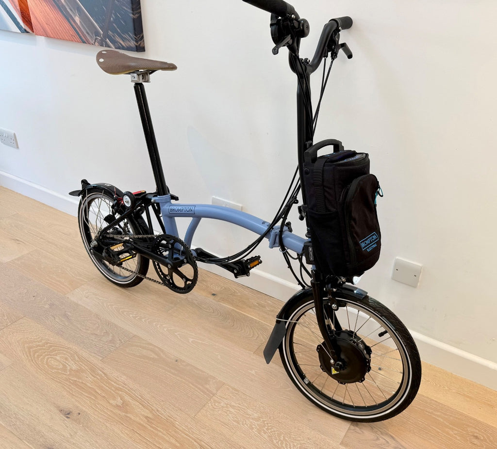 Brompton Electric C Line 6 Speed Folding Bike 2023 - Cloud Blue - RRP £3060 H6L