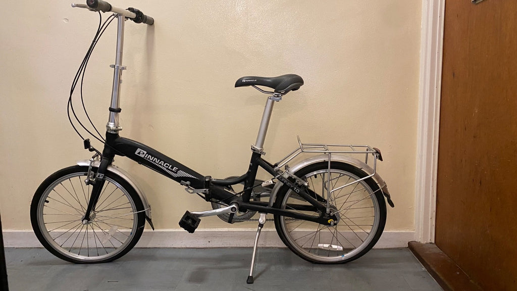 Pinnacle Journey 1.0 folding bike in matte black. Shimano Nexus 3-speed.